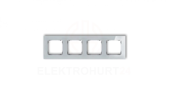 ICON Ramka uniwersalna poczwórna kwadratowa - efekt szkła (ramka: szara spód: czarny) 15-12-IRSK-4