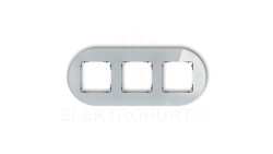 ICON Ramka uniwersalna potrójna okrągła - efekt szkła (ramka: szara spód: czarny) 15-12-IRSO-3