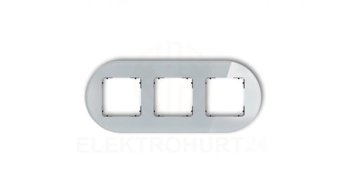 ICON Ramka uniwersalna potrójna okrągła - efekt szkła (ramka: szara spód: czarny) 15-12-IRSO-3