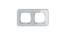 ICON Ramka uniwersalna podwójna zaokrąglona - efekt szkła (ramka: szara spód: czarny) 15-12-IRSZ-2