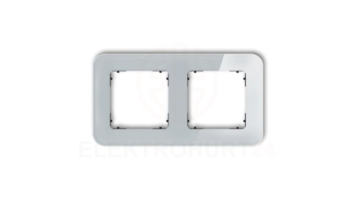 ICON Ramka uniwersalna podwójna zaokrąglona - efekt szkła (ramka: szara spód: czarny) 15-12-IRSZ-2