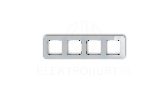 ICON Ramka uniwersalna poczwórna zaokrąglona - efekt szkła (ramka: szara spód: czarny) 15-12-IRSZ-4