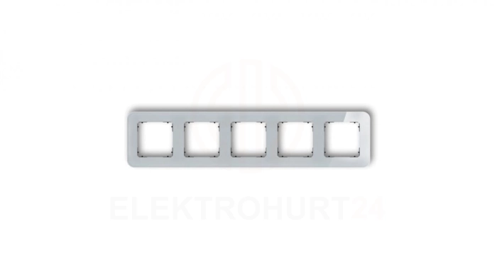 ICON Ramka uniwersalna pięciokrotna zaokrąglona - efekt szkła (ramka: szara spód: czarny) 15-12-IRSZ-5