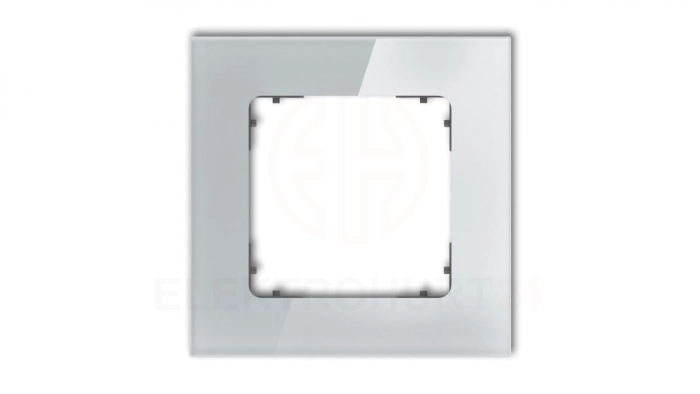 ICON Ramka uniwersalna pojedyncza kwadratowa - efekt szkła (ramka: szara spód: grafitowy mat) 15-28-IRSK-1