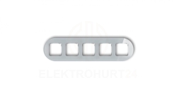 ICON Ramka uniwersalna pięciokrotna okrągła - efekt szkła (ramka: szara spód: grafitowy mat) 15-28-IRSO-5