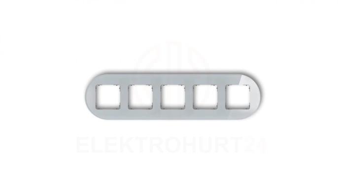 ICON Ramka uniwersalna pięciokrotna okrągła - efekt szkła (ramka: szara spód: grafitowy mat) 15-28-IRSO-5