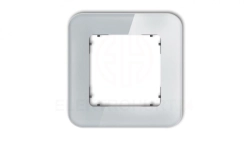 ICON Ramka uniwersalna pojedyncza zaokrąglona - efekt szkła (ramka: szara spód: grafitowy mat) 15-28-IRSZ-1