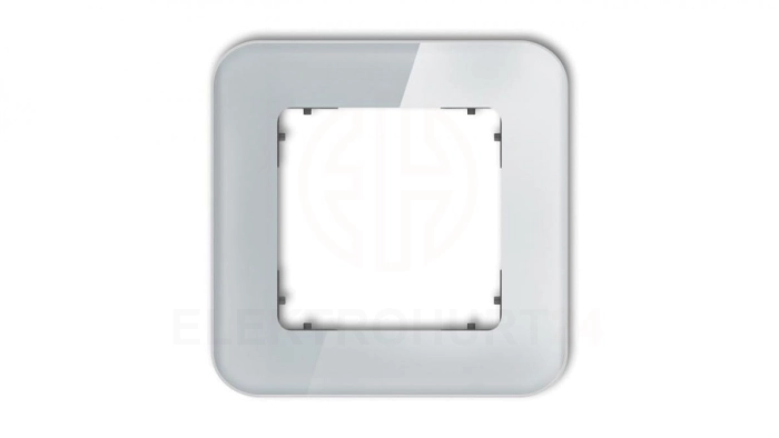 ICON Ramka uniwersalna pojedyncza zaokrąglona - efekt szkła (ramka: szara spód: grafitowy mat) 15-28-IRSZ-1