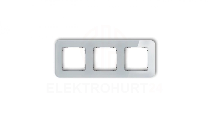 ICON Ramka uniwersalna potrójna zaokrąglona - efekt szkła (ramka: szara spód: grafitowy mat) 15-28-IRSZ-3