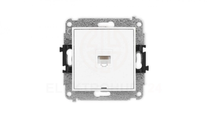 ICON Mechanizm gniazda komputerowego pojedynczego 1xRJ45, kat. 5e, 8-stykowy, bez pola opisowego biały mat 25IGKBO-1
