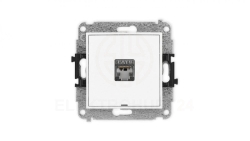 ICON Mechanizm gniazda komputerowego pojedynczego 1xRJ45, kat. 6, ekranowane, 8-stykowy, bez pola opisowego biały mat 25IGKBO-5