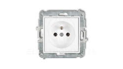 ICON Mechanizm gniazda pojedynczego z uziemieniem 2P+Z (bez przesłon torów prądowych) biały mat 25IGP-1z