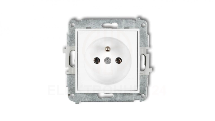 ICON Mechanizm gniazda pojedynczego z uziemieniem 2P+Z (bez przesłon torów prądowych) biały mat 25IGP-1z