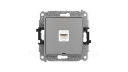 ICON Mechanizm gniazda komputerowego pojedynczego 1xRJ45, kat. 5e, 8-stykowy, bez pola opisowego szary mat 27IGKBO-1