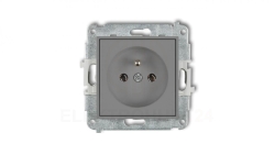 ICON Mechanizm gniazda pojedynczego z uziemieniem 2P+Z (bez przesłon torów prądowych) szary mat 27IGP-1z