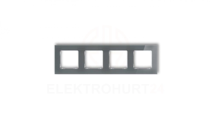 ICON Ramka uniwersalna poczwórna kwadratowa - efekt szkła (ramka: grafitowa spód: biały) 28-0-IRSK-4