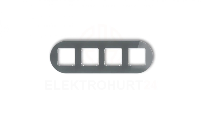 ICON Ramka uniwersalna poczwórna okrągła - efekt szkła (ramka: grafitowa spód: biały) 28-0-IRSO-4