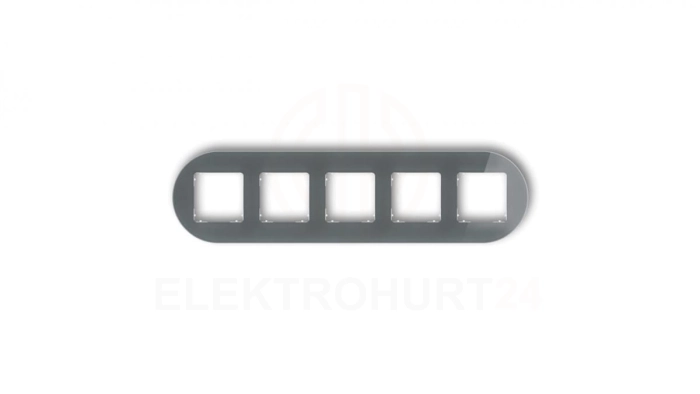 ICON Ramka uniwersalna pięciokrotna okrągła - efekt szkła (ramka: grafitowa spód: biały) 28-0-IRSO-5