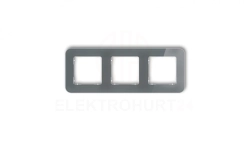 ICON Ramka uniwersalna potrójna zaokrąglona - efekt szkła (ramka: grafitowa spód: biały) 28-0-IRSZ-3