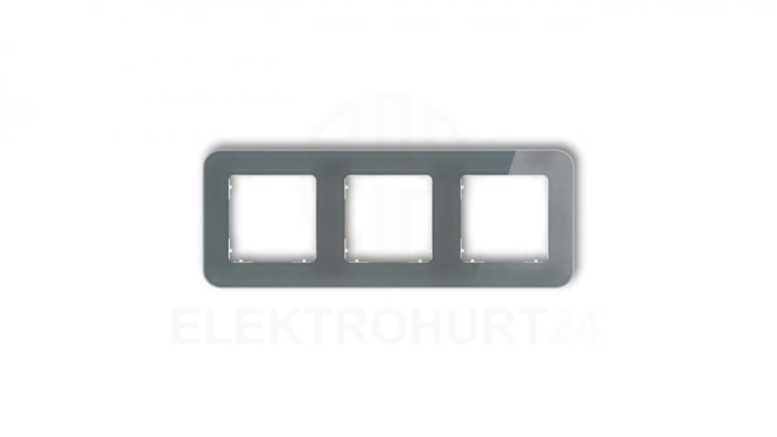 ICON Ramka uniwersalna potrójna zaokrąglona - efekt szkła (ramka: grafitowa spód: biały) 28-0-IRSZ-3