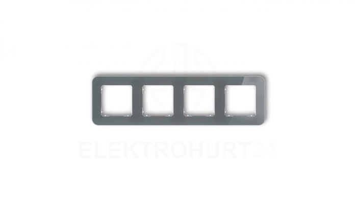 ICON Ramka uniwersalna poczwórna zaokrąglona - efekt szkła (ramka: grafitowa spód: biały) 28-0-IRSZ-4