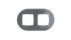 ICON Ramka uniwersalna podwójna okrągła - efekt szkła (ramka: grafitowa spód: czarny) 28-12-IRSO-2