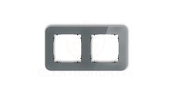 ICON Ramka uniwersalna podwójna zaokrąglona - efekt szkła (ramka: grafitowa spód: czarny) 28-12-IRSZ-2