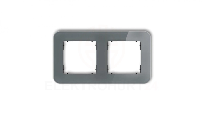 ICON Ramka uniwersalna podwójna zaokrąglona - efekt szkła (ramka: grafitowa spód: czarny) 28-12-IRSZ-2