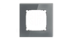ICON Ramka uniwersalna pojedyncza kwadratowa - efekt szkła (ramka: grafitowa spód: grafitowy mat) 28-28-IRSK-1