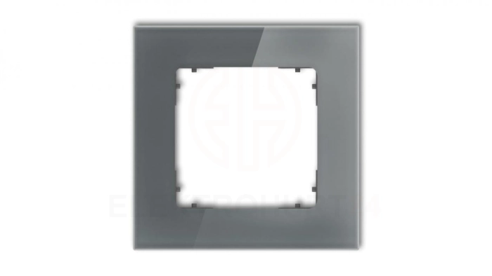 ICON Ramka uniwersalna pojedyncza kwadratowa - efekt szkła (ramka: grafitowa spód: grafitowy mat) 28-28-IRSK-1