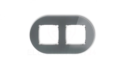 ICON Ramka uniwersalna podwójna okrągła - efekt szkła (ramka: grafitowa spód: grafitowy mat) 28-28-IRSO-2