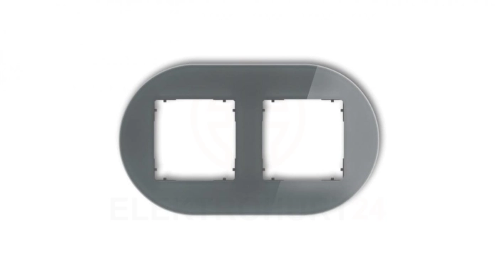 ICON Ramka uniwersalna podwójna okrągła - efekt szkła (ramka: grafitowa spód: grafitowy mat) 28-28-IRSO-2