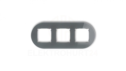 ICON Ramka uniwersalna potrójna okrągła - efekt szkła (ramka: grafitowa spód: grafitowy mat) 28-28-IRSO-3