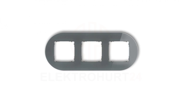 ICON Ramka uniwersalna potrójna okrągła - efekt szkła (ramka: grafitowa spód: grafitowy mat) 28-28-IRSO-3