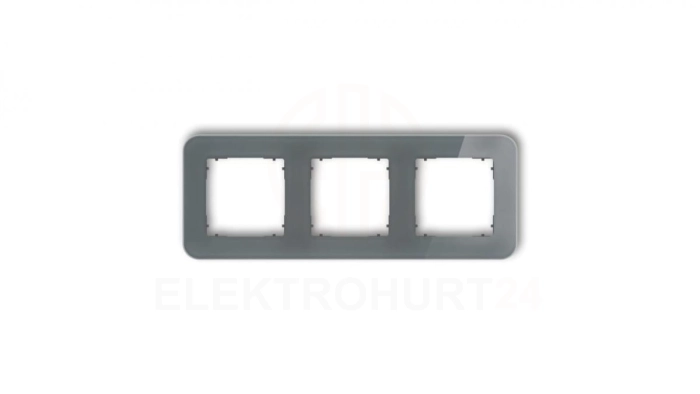 ICON Ramka uniwersalna potrójna zaokrąglona - efekt szkła (ramka: grafitowa spód: grafitowy mat) 28-28-IRSZ-3