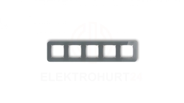 ICON Ramka uniwersalna pięciokrotna zaokrąglona - efekt szkła (ramka: grafitowa spód: grafitowy mat) 28-28-IRSZ-5