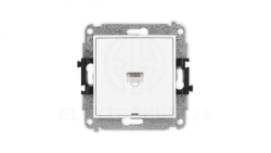 ICON Mechanizm gniazda komputerowego pojedynczego 1xRJ45, kat. 5e, 8-stykowy, bez pola opisowego biały IGKBO-1