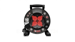 Przedłużacz bębnowy EXTREME LINE 4 gniazda z/u IP44 16A H05RR-F 3x1,5 50m czarny W-100032
