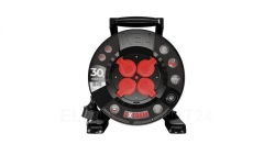 Przedłużacz bębnowy EXTREME LINE 4 gniazda z/u IP44 16A H07BQ-F 3x2,5 30m czarny W-100086