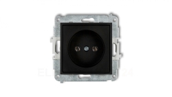 MINI Mechanizm gniazda pojedynczego bez uziemienia 2P (bez przesłon torów prądowych) czarny mat 12MGP-1