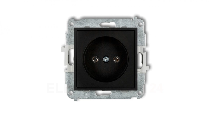 MINI Mechanizm gniazda pojedynczego bez uziemienia 2P (bez przesłon torów prądowych) czarny mat 12MGP-1