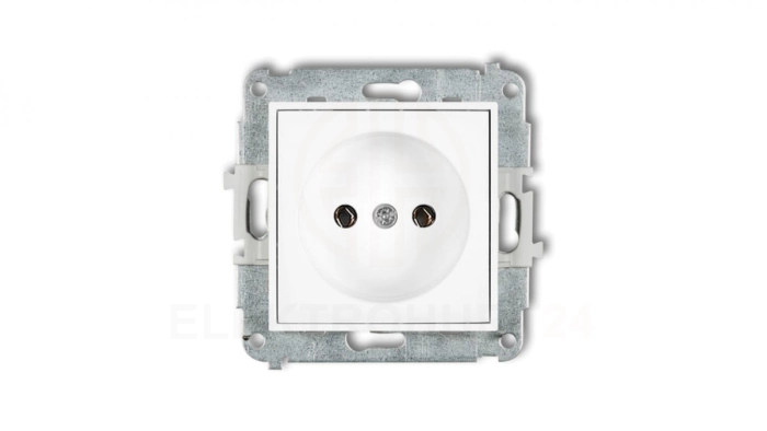 MINI Mechanizm gniazda pojedynczego bez uziemienia 2P (bez przesłon torów prądowych) biały MGP-1