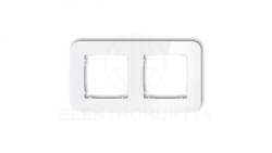 ICON Ramka uniwersalna podwójna zaokrąglona - efekt szkła (ramka: biała spód: biały) 0-0-IRSZ-2
