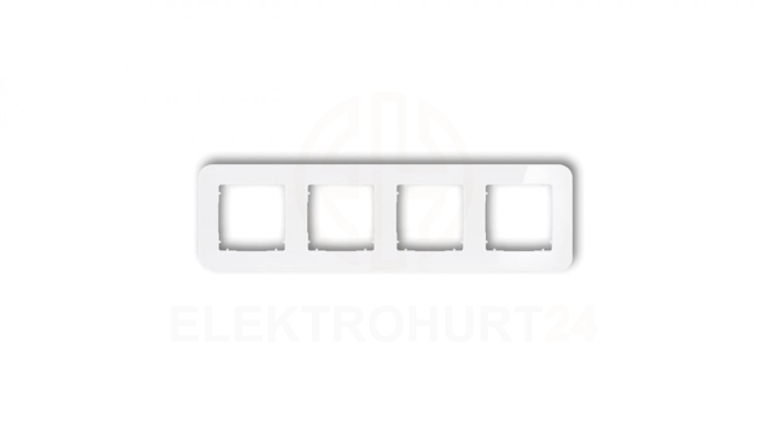 ICON Ramka uniwersalna poczwórna zaokrąglona - efekt szkła (ramka: biała spód: biały) 0-0-IRSZ-4