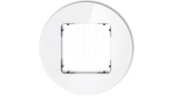 ICON Ramka uniwersalna pojedyncza okrągła - efekt szkła (ramka: biała spód: czarny) 0-12-IRSO-1