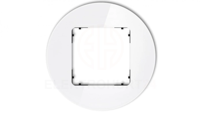 ICON Ramka uniwersalna pojedyncza okrągła - efekt szkła (ramka: biała spód: czarny) 0-12-IRSO-1