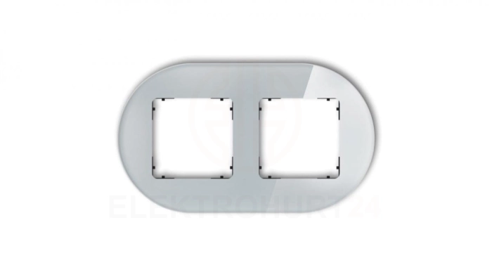 ICON Ramka uniwersalna podwójna okrągła - efekt szkła (ramka: szara spód: czarny) 15-12-IRSO-2