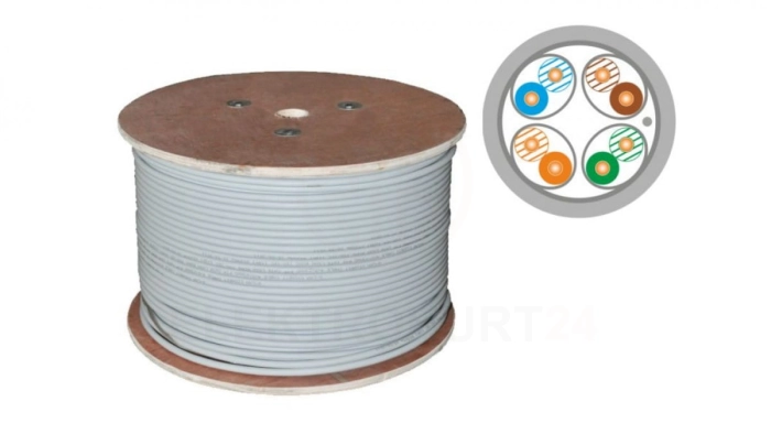 Kabel teleinformatyczny F/FTP kat.6A LSOH B2ca (10Gb/s) szary ALANTEC /500m/