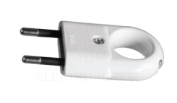 Wtyczka płaska bez uziemienia biała