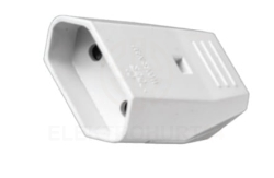 Gniazdo płaskie 10A/250V białe bez uziemienia 